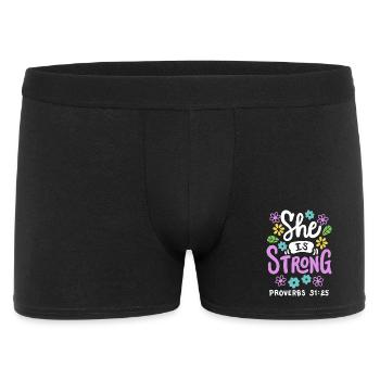 Christlich Glaube Bibelvers - Männer Boxer Shorts - Schwarz - Vorne