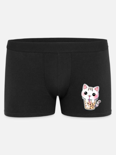 Kawaii Bubble Tea Cat - Men's Boxer Shorts - black