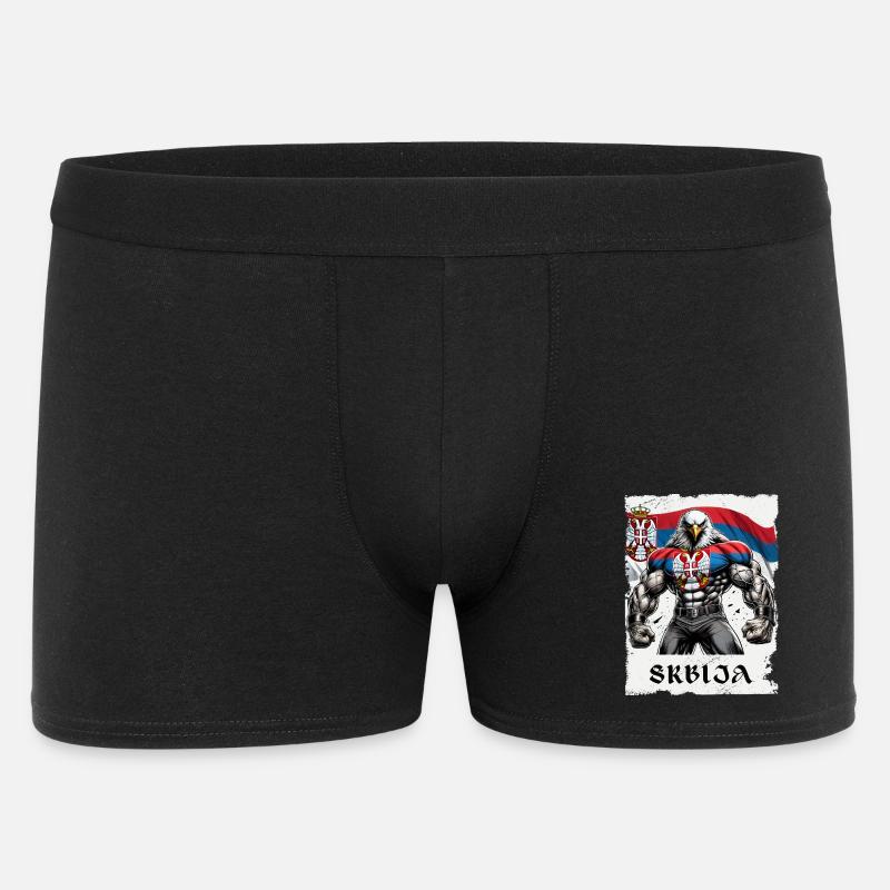 Design de musculation Serbia Eagle - Boxer Homme - noir