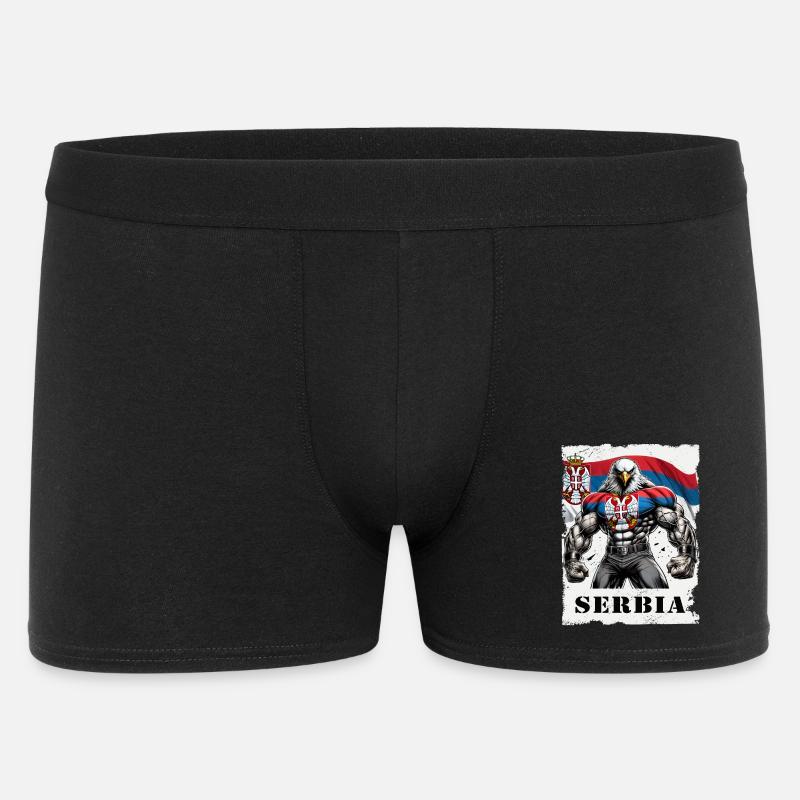 Design de musculation Serbia Eagle - Boxer Homme - noir