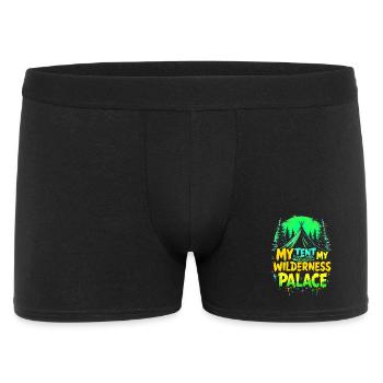 MA TENTE, MON PALAIS SAUVAGE, CAMPING - Boxer Homme - noir - Devant