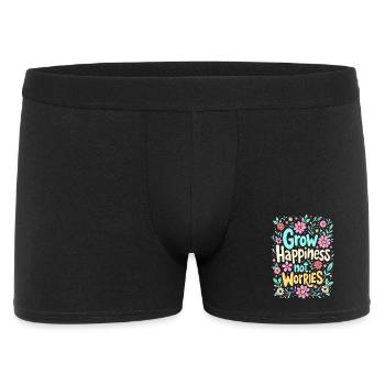 STEIGERN SIE DAS GLÜCK, NICHT DIE SORGEN - Männer Boxer Shorts - Schwarz - Vorne