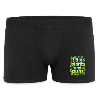 I DIG PLANTS AND PUNS - Men's Boxer Shorts - black - Front