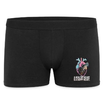 Coeur avec anatomie colorée et message d’amour - Boxer Homme - noir - Devant