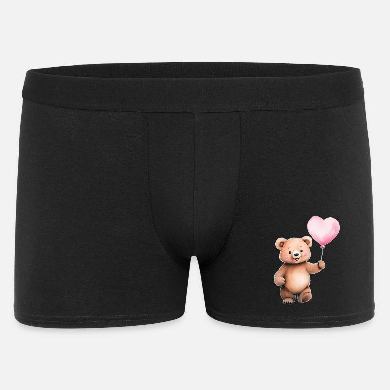 Herzballon Teddy - Männer Boxer Shorts - Schwarz