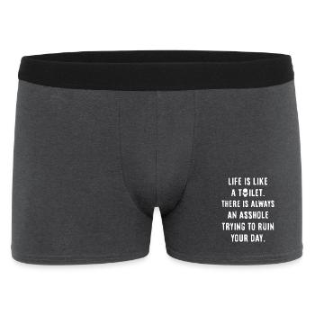 La vie est comme des toilettes - Boxer Homme - charbon - Devant