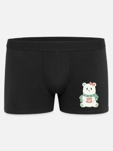 Polar bear with bow - Men's Boxer Shorts - black