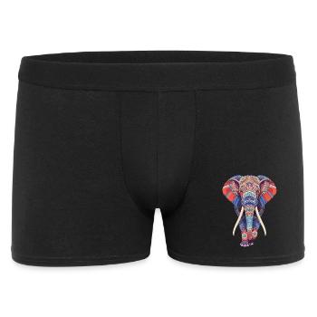 Elephant mandala walking frontally in colorful look - Men's Boxer Shorts - black - Front