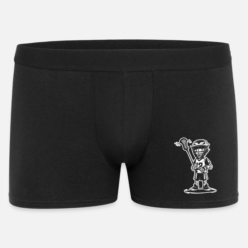 Lacrosse Junge Cartoon Stil - Männer Boxer Shorts - Schwarz
