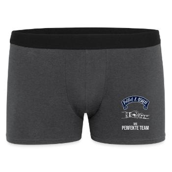 Papa & Sohn Das Perfekte Team Vatertag Geburtstag - Männer Boxer Shorts - Anthrazit - Vorne