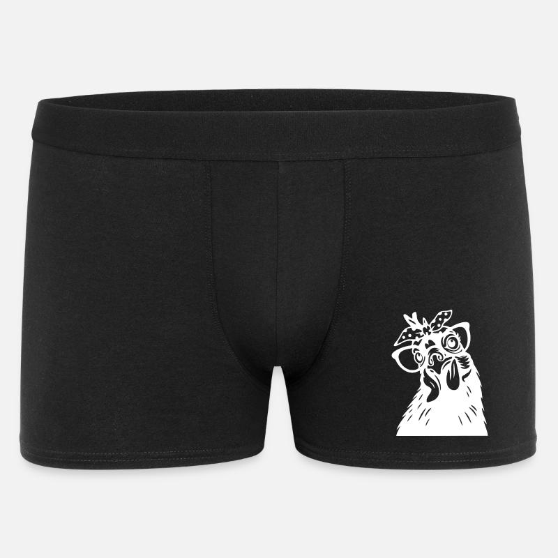 Skurriler Hühnerkopf - Männer Boxer Shorts - Schwarz