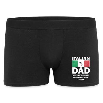 Papa aus Italien - Männer Boxer Shorts - Schwarz - Vorne