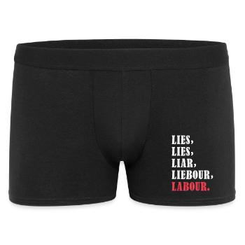 Bold anti-Labour Slogan Typography Design - Männer Boxer Shorts - Schwarz - Vorne