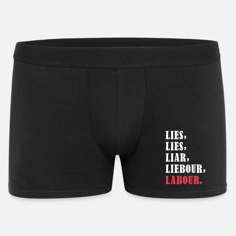Bold anti-Labour Slogan Typography Design - Männer Boxer Shorts - Schwarz