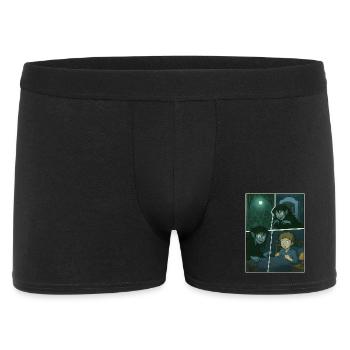 Nächtlicher Besuch - Männer Boxer Shorts - Schwarz - Vorne
