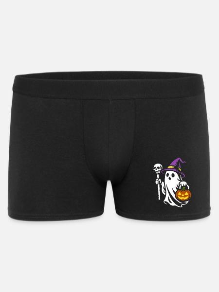 Ghost, Halloween Party Costume - Pumpkin - Men's Boxer Shorts - black