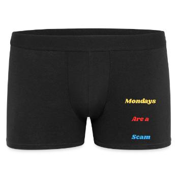 Humorvoller Montags-Meme-Druck - Männer Boxer Shorts - Schwarz - Vorne