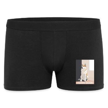 Illustration de chien mignon avec texte - Boxer Homme - noir - Devant