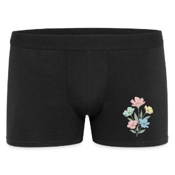 Fleurs pastel dans le style aquarelle - Boxer Homme - noir - Devant