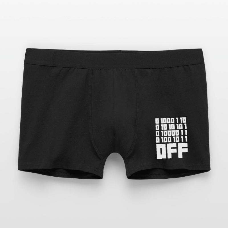 Binary Code F**k OFF – Humour Nerd & Geek Code Boxer Homme