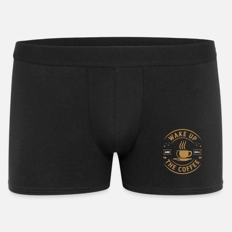 Wake up smell coffee - Männer Boxer Shorts - Schwarz