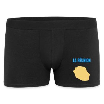 Reunion Island Golden Map T-shirt - Men's Boxer Shorts - black - Front