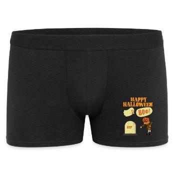 Halloween Cartoon Pumpkin Ghost - Men's Boxer Shorts - black - Front