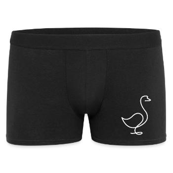 Ente oder Gans Skizze – minimalistisches Motiv - Männer Boxer Shorts - Schwarz - Vorne