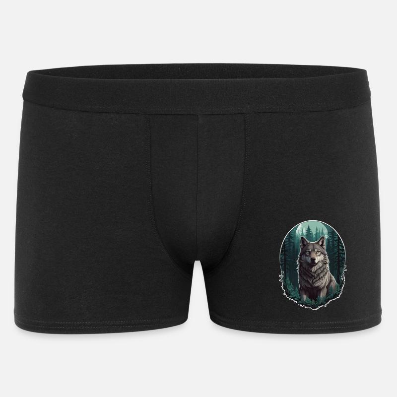 Wolf in the moonlight - Men's Boxer Shorts - black