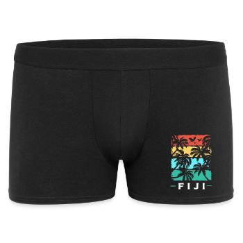 Fiji Fiji Fiji Fiji Fidschi Fidschi Fidschi - Männer Boxer Shorts - Schwarz - Vorne