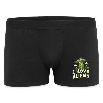 Ich liebe Aliens - Männer Boxer Shorts - Schwarz - Vorne