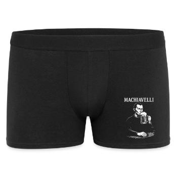 Machiavelli Brew Porträt - Männer Boxer Shorts - Schwarz - Vorne