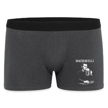 Machiavelli Brew Porträt - Männer Boxer Shorts - Anthrazit - Vorne