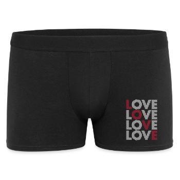 Love 4x – Amour, romance et typographie - Boxer Homme - noir - Devant