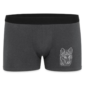 Wolf View Ligne Dessin Imprimer Design Husky - Boxer Homme - charbon - Devant