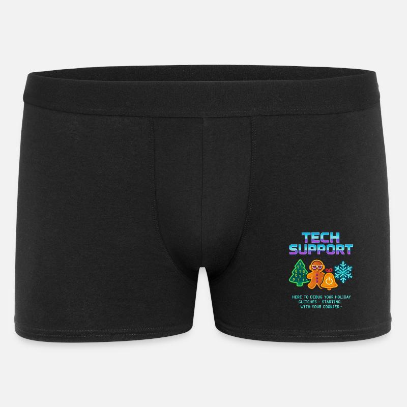Lustiger Technischer Support Debug Weihnachten - Männer Boxer Shorts - Schwarz