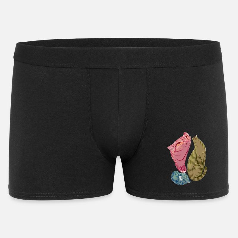 Triade de chats mous aux teintes pastel - Boxer Homme - noir