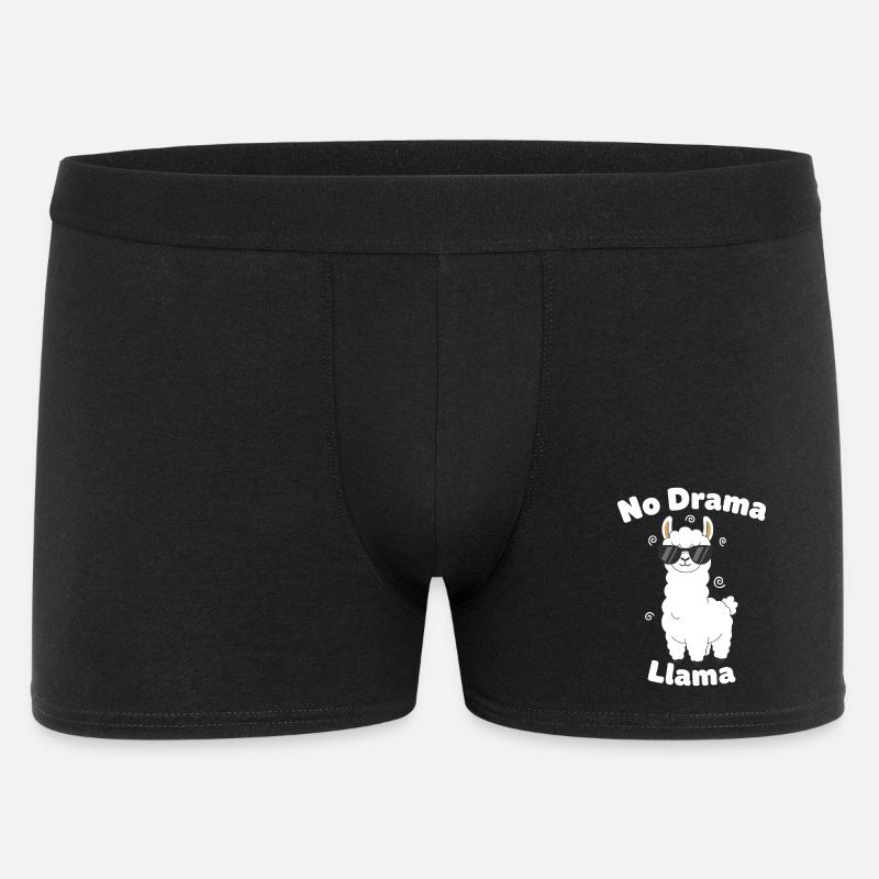 No Drama Llama - Männer Boxer Shorts - Schwarz
