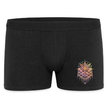 Macramé pendant with ornate knot patterns - Men's Boxer Shorts - black - Front