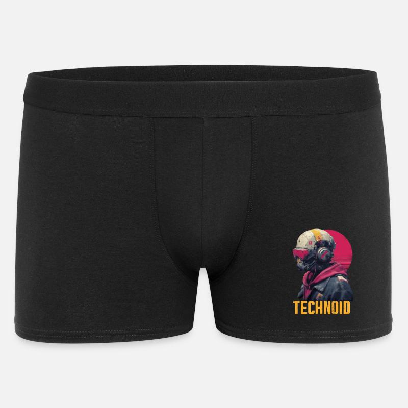 Technoid Neon Helm - Männer Boxer Shorts - Schwarz