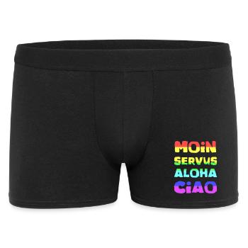 Regenbogen Schriftzug Aloha Ciao - Männer Boxer Shorts - Schwarz - Vorne