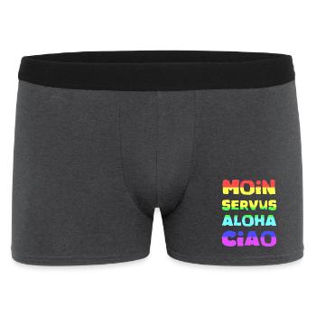 Lettrage arc-en-ciel Aloha Ciao - Boxer Homme - charbon - Devant