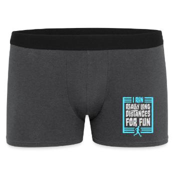 I Run Really Long Distances For Fun Marathon Sport - Men's Boxer Shorts - charcoal grey - Front