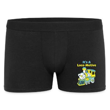 Locomotive Funny Train Jeu de mots Locomotive - Boxer Homme - noir - Devant