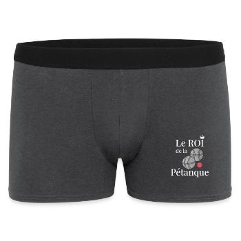 Le ROI de la Pétanque Cadeau Parfait Papi - Boxer Homme - charbon - Devant