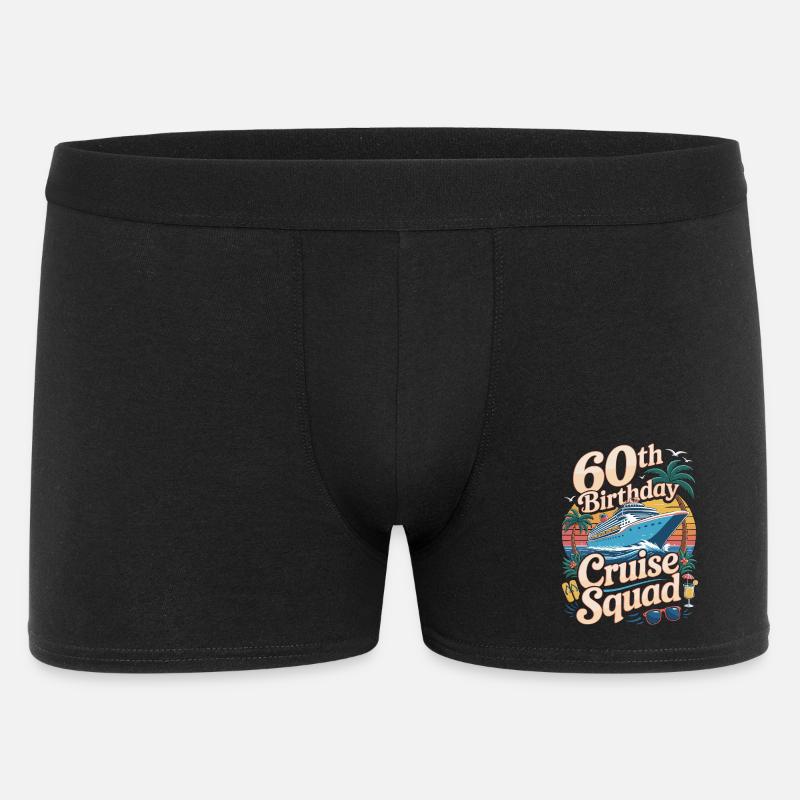 60. Geburtstagscrew - Männer Boxer Shorts - Schwarz