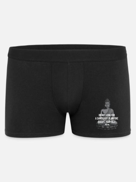 Self Sanctuary Buddha Quote Design - Men's Boxer Shorts - black
