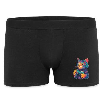 Funny Cat Gaming Gamer - Men's Boxer Shorts - black - Front