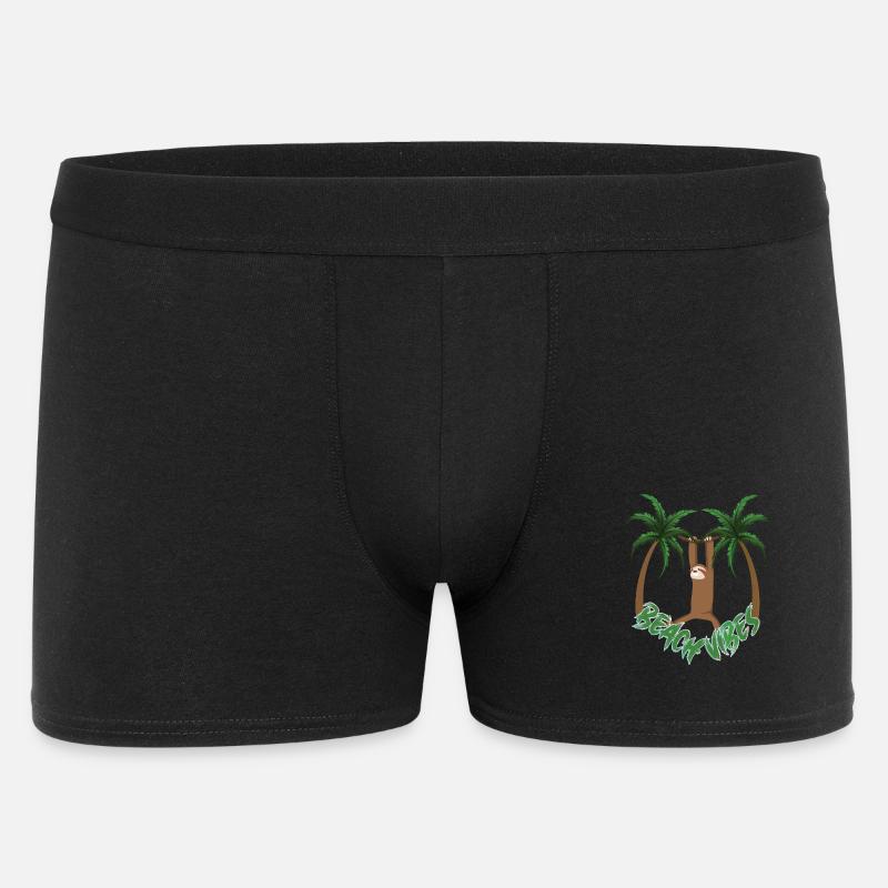 Beach Vibes Sloth - Männer Boxer Shorts - Schwarz