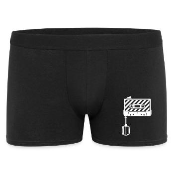 Mixtape vs. Mixer – Retro DJ Music Cassette  - Männer Boxer Shorts - Schwarz - Vorne